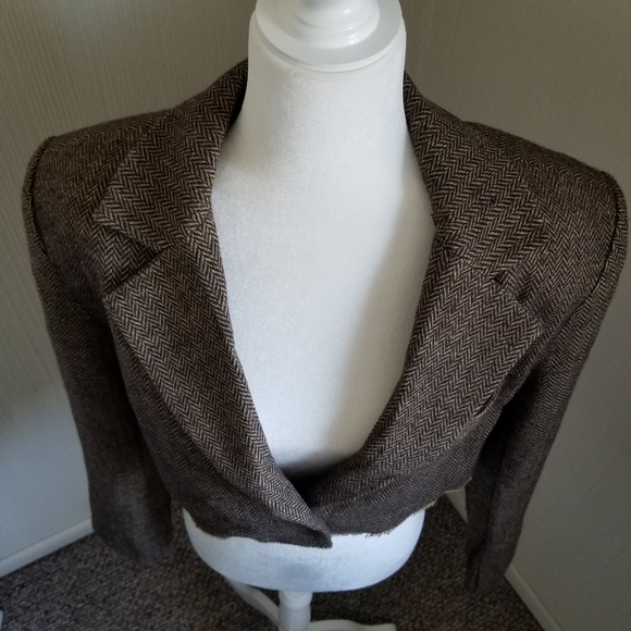 NWT Steve Madden Rupi Cropped Blazer, Brown, Medium - Picture 2 of 16